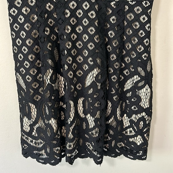 Free People One Million Lovers Black Lace Deep V Neck Mini Dress Size 2 - Picture 6 of 15